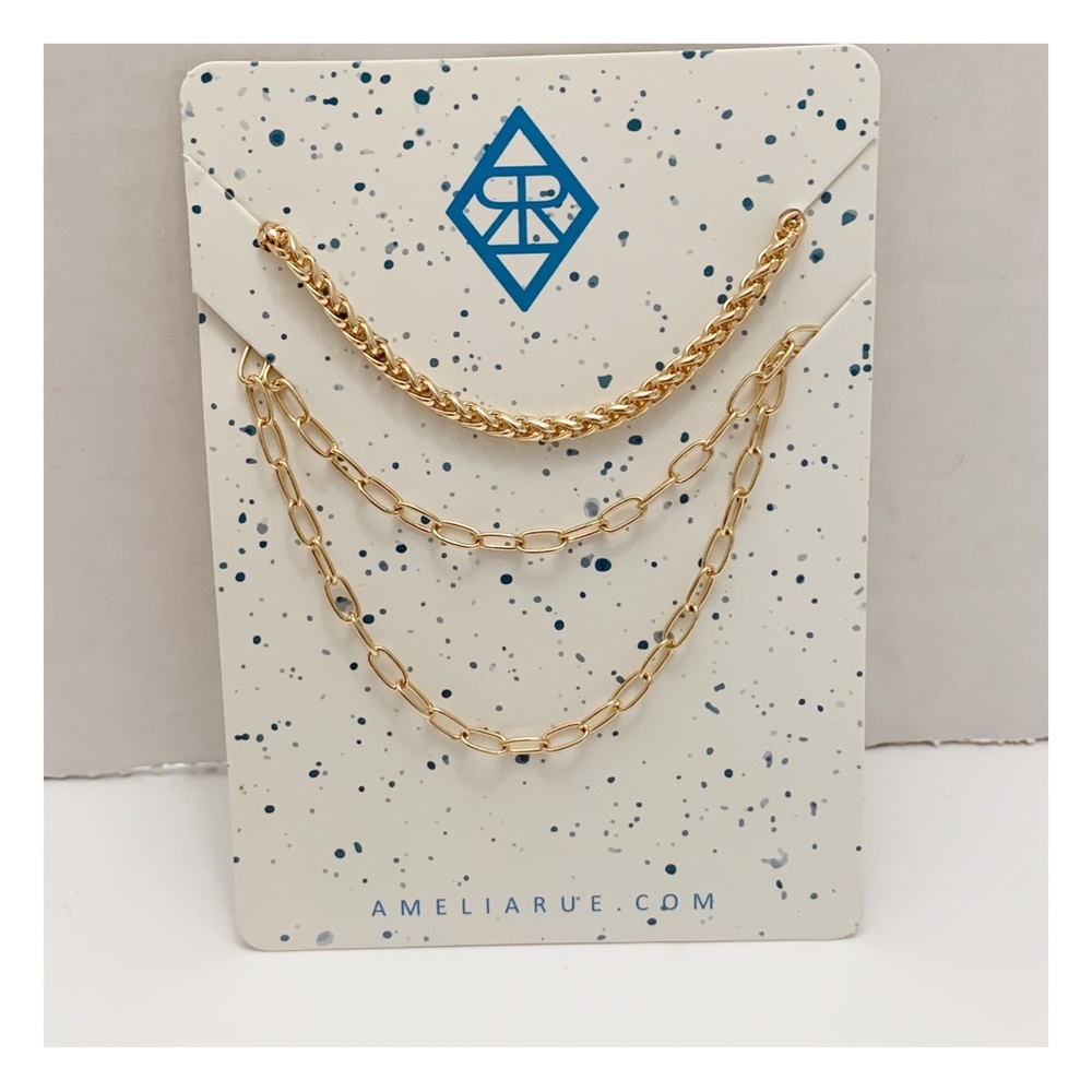 Amelia Rue NEW layering necklace set gold tone - Picture 7 of 7